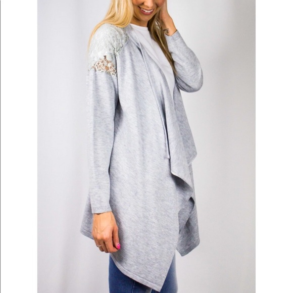 Lace Shoulder Cardigan - Picture 3 of 4